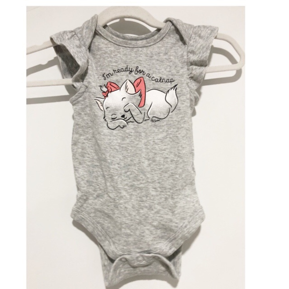 EUC Disney Aristocats Bodysuit 6m onesie tee short sleeve